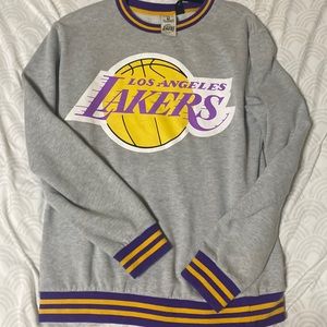 NBA Hardwood Classics LA Lakers Crewneck Sweatshirt Lightweight Gray size M